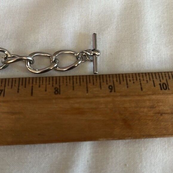 charm bracelet with picture frame charm- Handcrafted silver tone - Picture 3 of 3